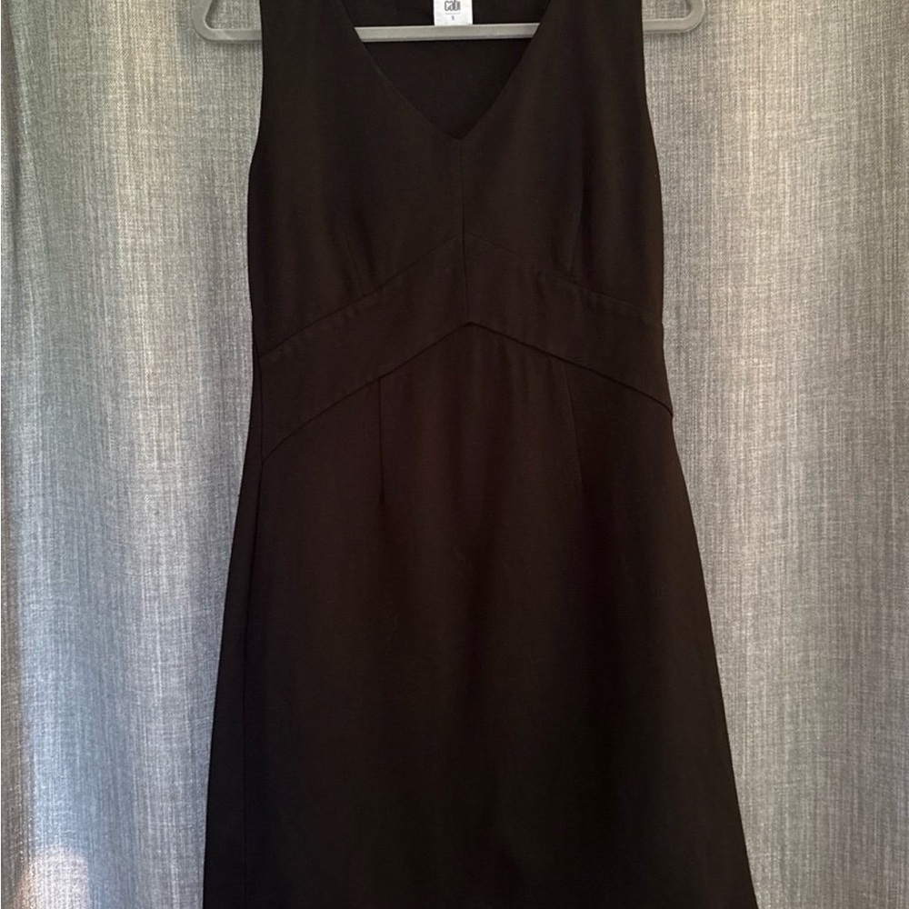 CAbi Black V-Neck ponte “Edie” Dress